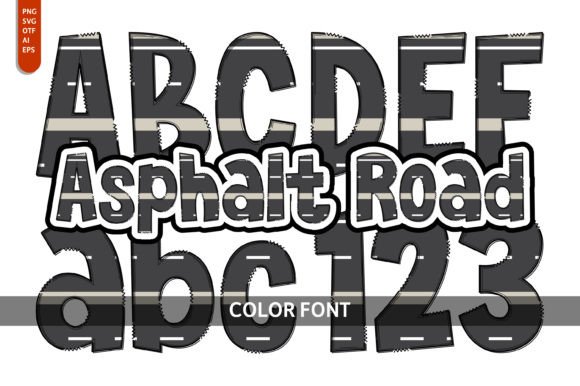 Asphalt Road: A Playful Color Font for Creative Projects
