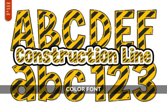 Construction Line: A Playful Color Font for Creative Projects