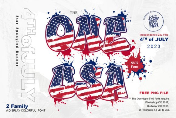 One USA: A Colorful Font for Patriotic Projects